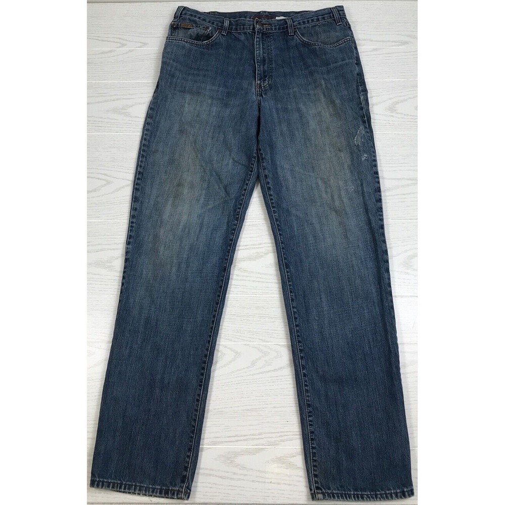 Vintage Eddie Bauer Classic Fit Jeans Mens 36x34 Blue Cotton Mid Rise Work Y2K